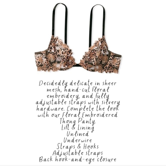 3pc‎ Victoria’s Secret Very Sexy Sheer Leopard Bra Waist Cincher Garter & Thong - Picture 9 of 17